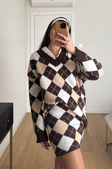 Coordinato gonna & maglia a rombi