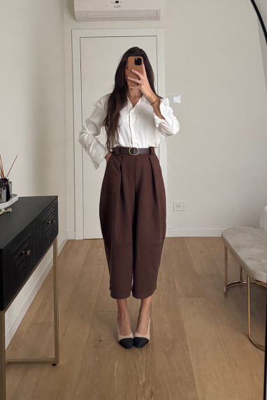 TWENTY Pantalone balloon suede