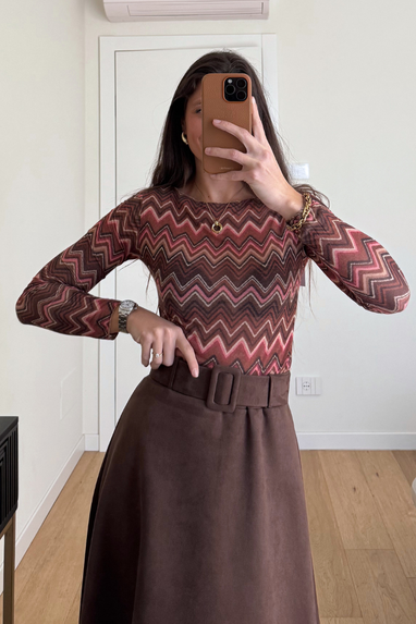 TWENTY Maglia cashmere fantasia chevron