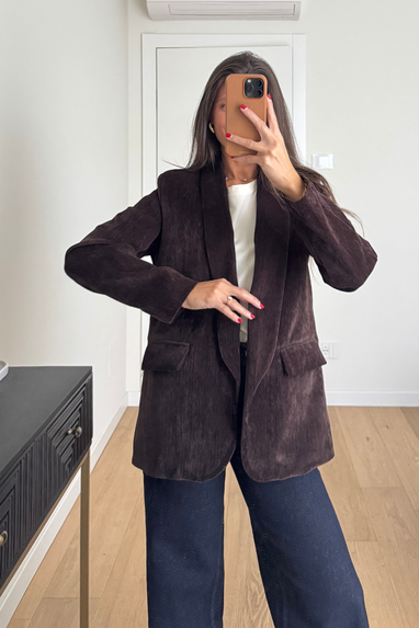 Blazer effetto velluto