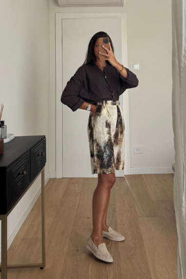 ECO Bermuda fantasia in lino e viscosa