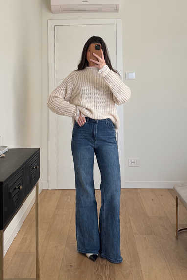 Jeans zampa vita alta