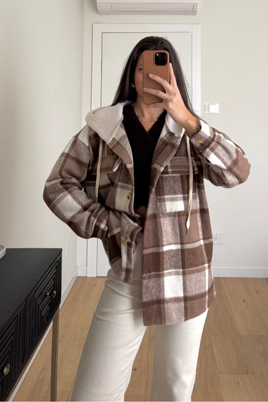 TWENTY Maxi camicia con cappuccio