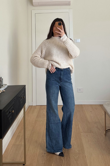 Jeans zampa vita alta