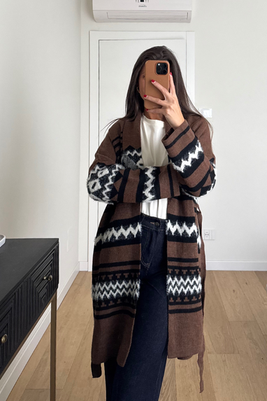 ECO Cardigan fantasia etnica