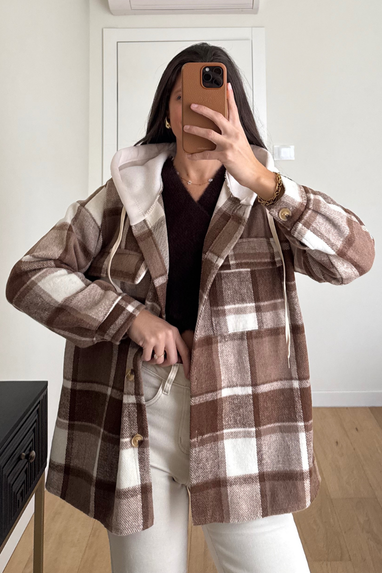 TWENTY Maxi camicia con cappuccio