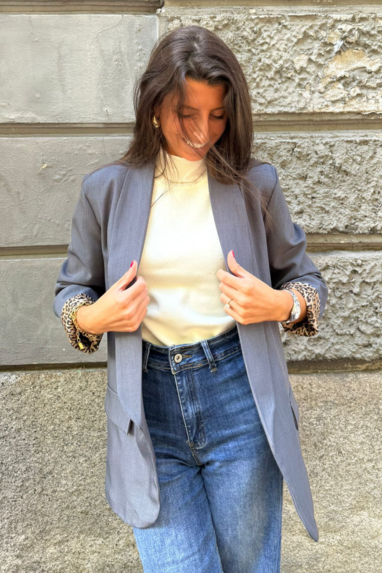 TWENTY Blazer con fodera interna animalier