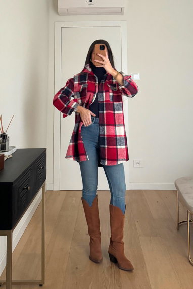 TWENTY Maxi camicia tartan