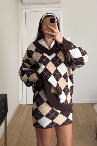 Coordinato gonna & maglia a rombi