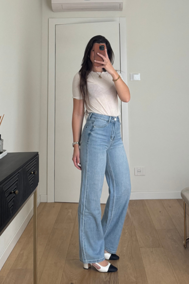 Jeans dritto vita alta