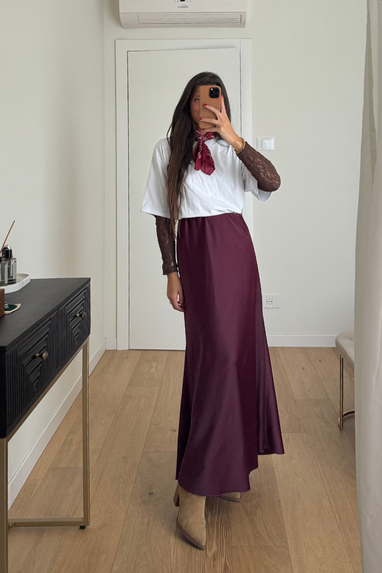 Gonna lunga satinata