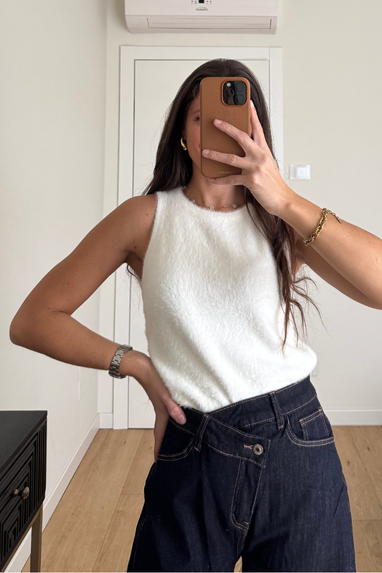 TWENTY Maglia peluche smanicata