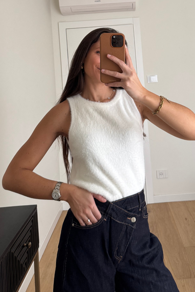 TWENTY Maglia peluche smanicata