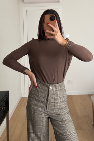 Maglia misto cashmere con scollo su schiena