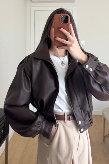 Bomber in ecopelle