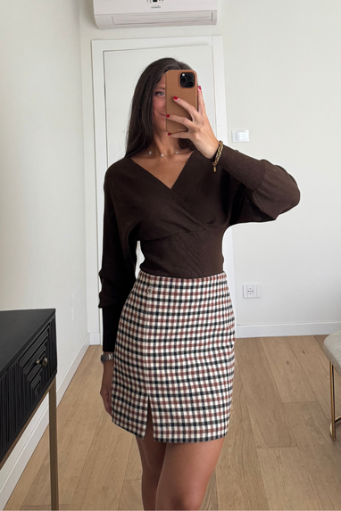 ECO Minigonna microcheck