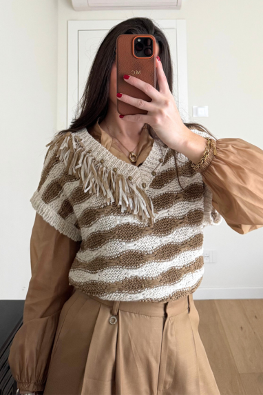 ECO Gilet con frange