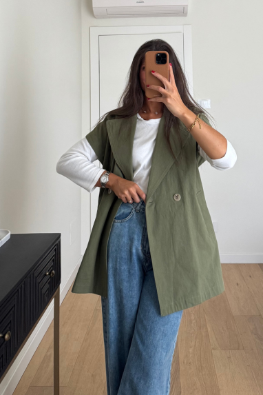 Maxi gilet doppiopetto