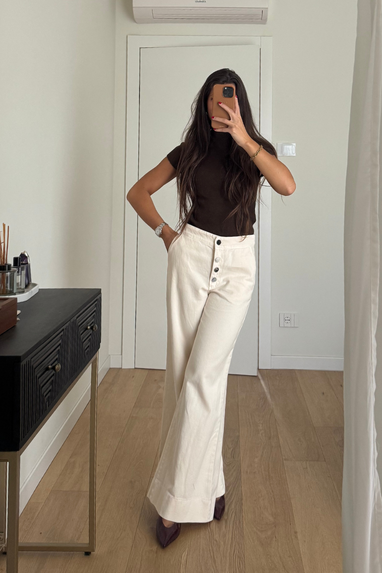 ECO Pantalone con bottoni ornamentali