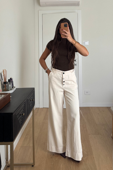 ECO Pantalone con bottoni ornamentali