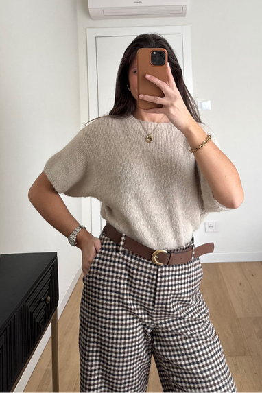 Maglia manica corta misto alpaca