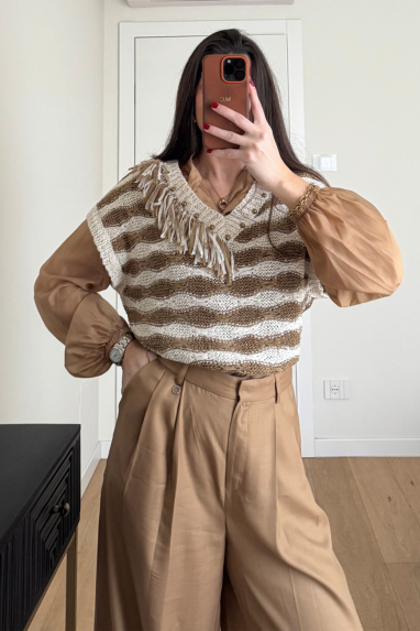 ECO Gilet con frange