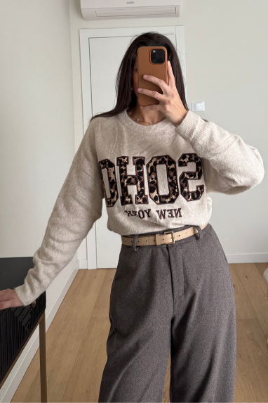 Maglia con ricamo SOHO NY