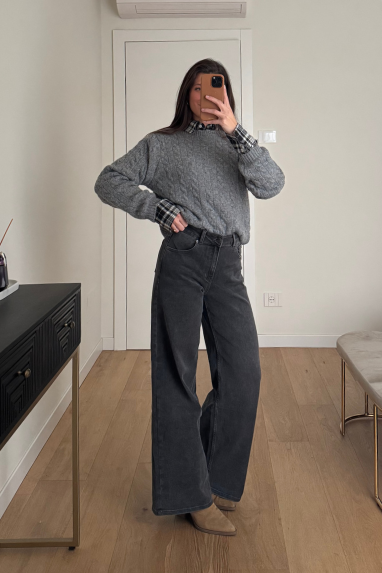 Jeans grigio palazzo