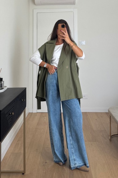 Maxi gilet doppiopetto