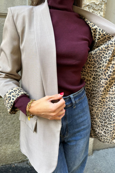 TWENTY Blazer con fodera interna animalier