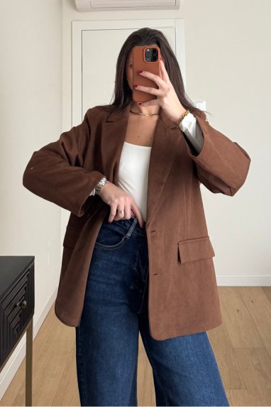 Blazer effetto scamosciato