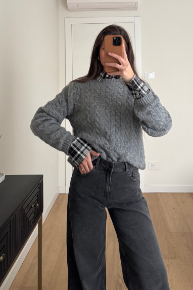 Jeans grigio palazzo