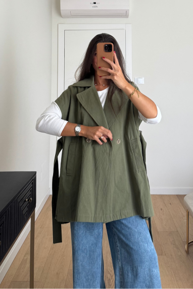 Maxi gilet doppiopetto