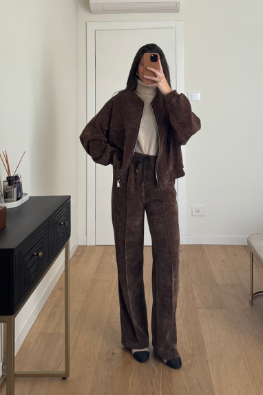 TWENTY Coordinato tuta in ciniglia