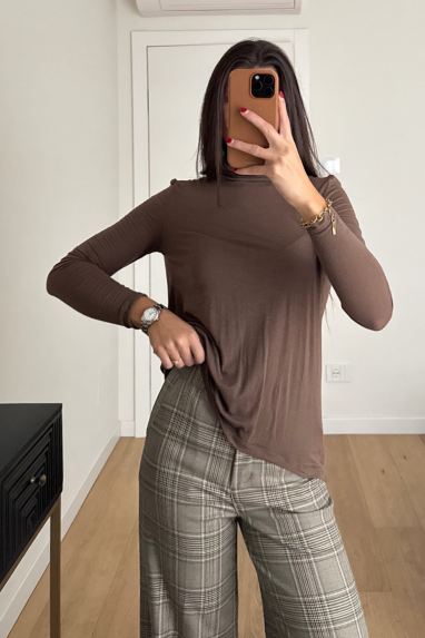 Maglia misto cashmere con scollo su schiena