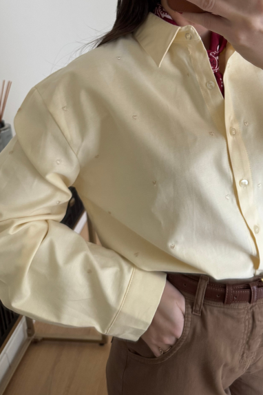 Camicia con ricamo cuoricini