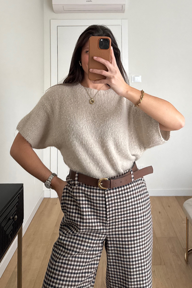 Maglia manica corta misto alpaca