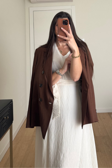ECO Blazer doppiopetto viscosa&lino