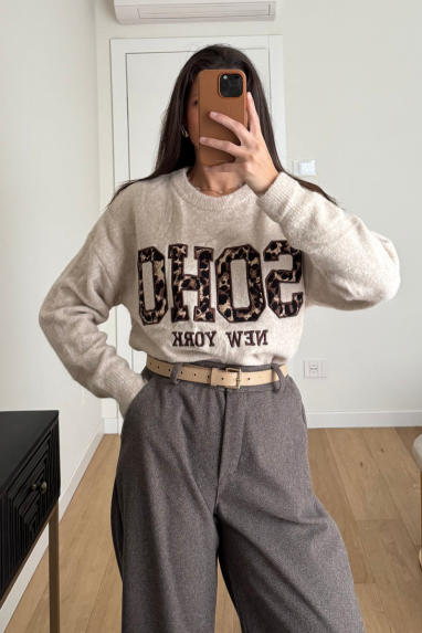 Maglia con ricamo SOHO NY