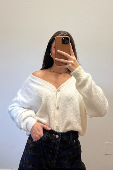 TWENTY Cardigan con bottoni gioiello