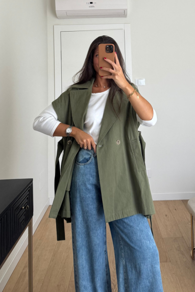 Maxi gilet doppiopetto