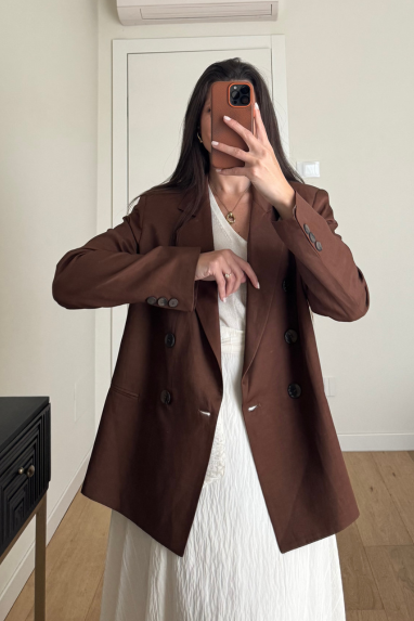 ECO Blazer doppiopetto viscosa&lino