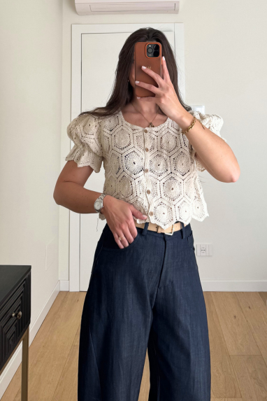 MAISON AMOUR Camicetta crochet