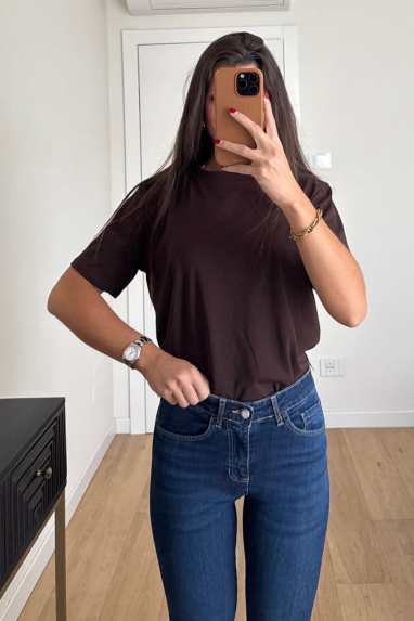 ECO Jeans a zampa con bottone gioiello