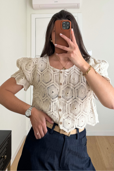 MAISON AMOUR Camicetta crochet
