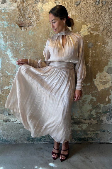 ECO Abito Satin Plissé