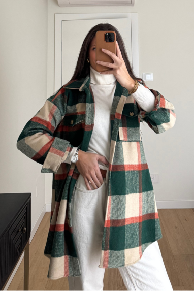TWENTY Maxi camicia tartan