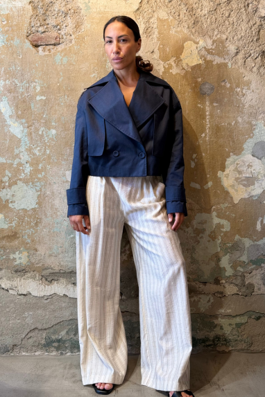 Anitiè Pantalone Rigato Strass